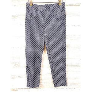 Betabrand Womens Petite M Blue Gray Stretch Pull On Ankle Pants Travel-wear